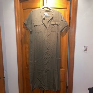 Olive Green Loft shift dress